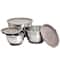 Martha Stewart Stainless Steel Mixing Bowl Set with Taupe Lids
